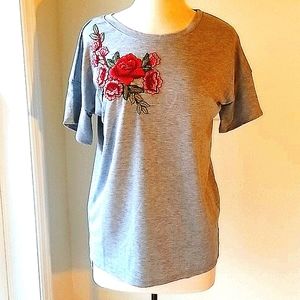 Potter's Pot๐ (October Love) Floral Embroidery Tee